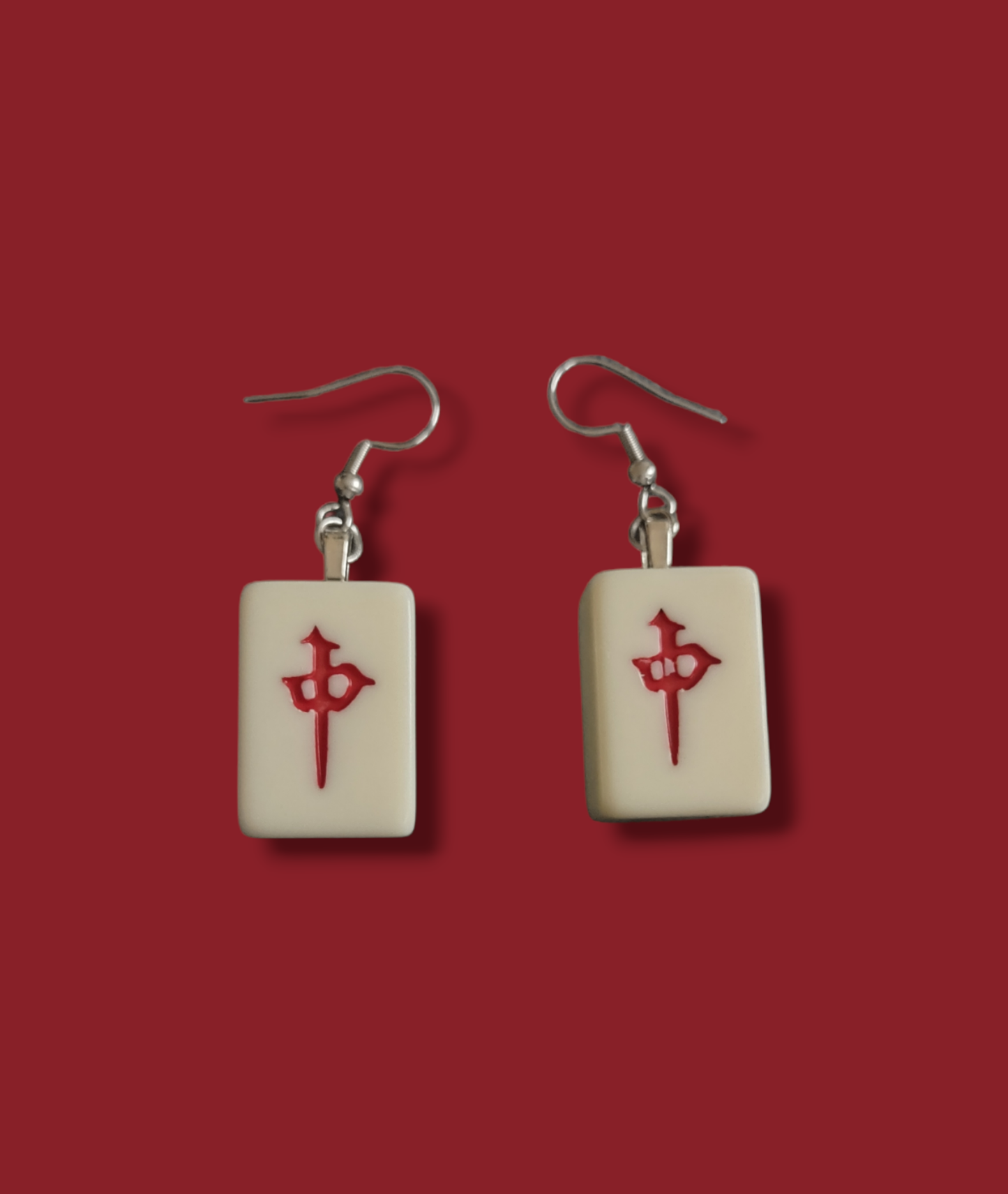 Mahjong Tile Earrings