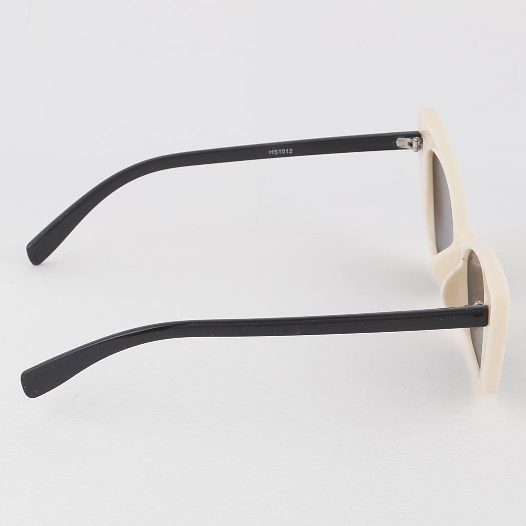 Pop Color Cat Eye Sunglasses Cream & Black Side