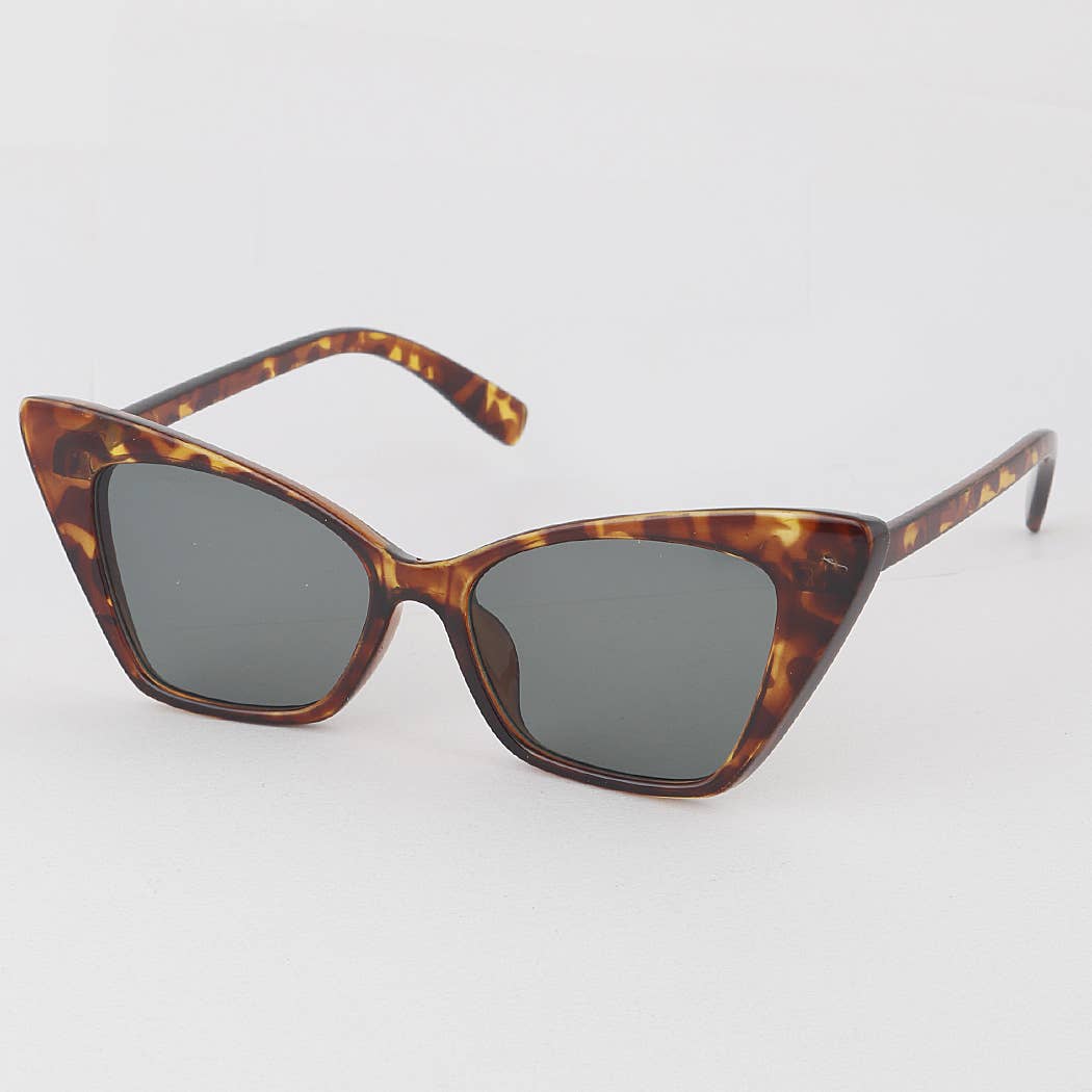 Pop Color Cat Eye Sunglasses Tortoise Shell Side