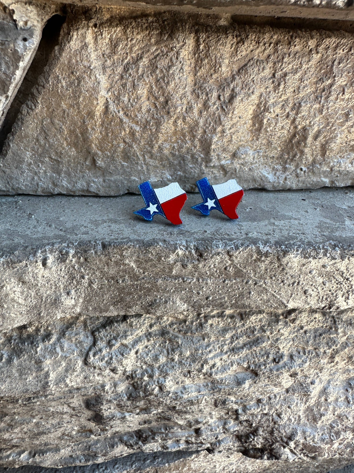Texas Flag Texas-Shaped Earrings