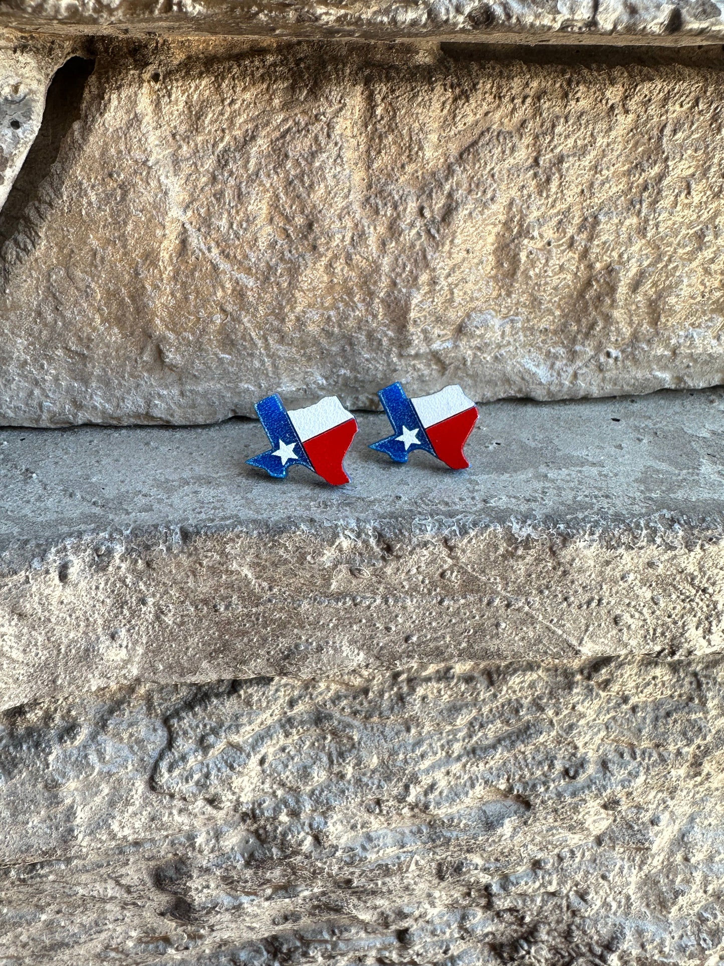 Texas Flag Texas-Shaped Earrings