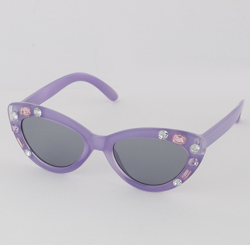 Children's Retro Jeweled Cat Eye Sunglasses