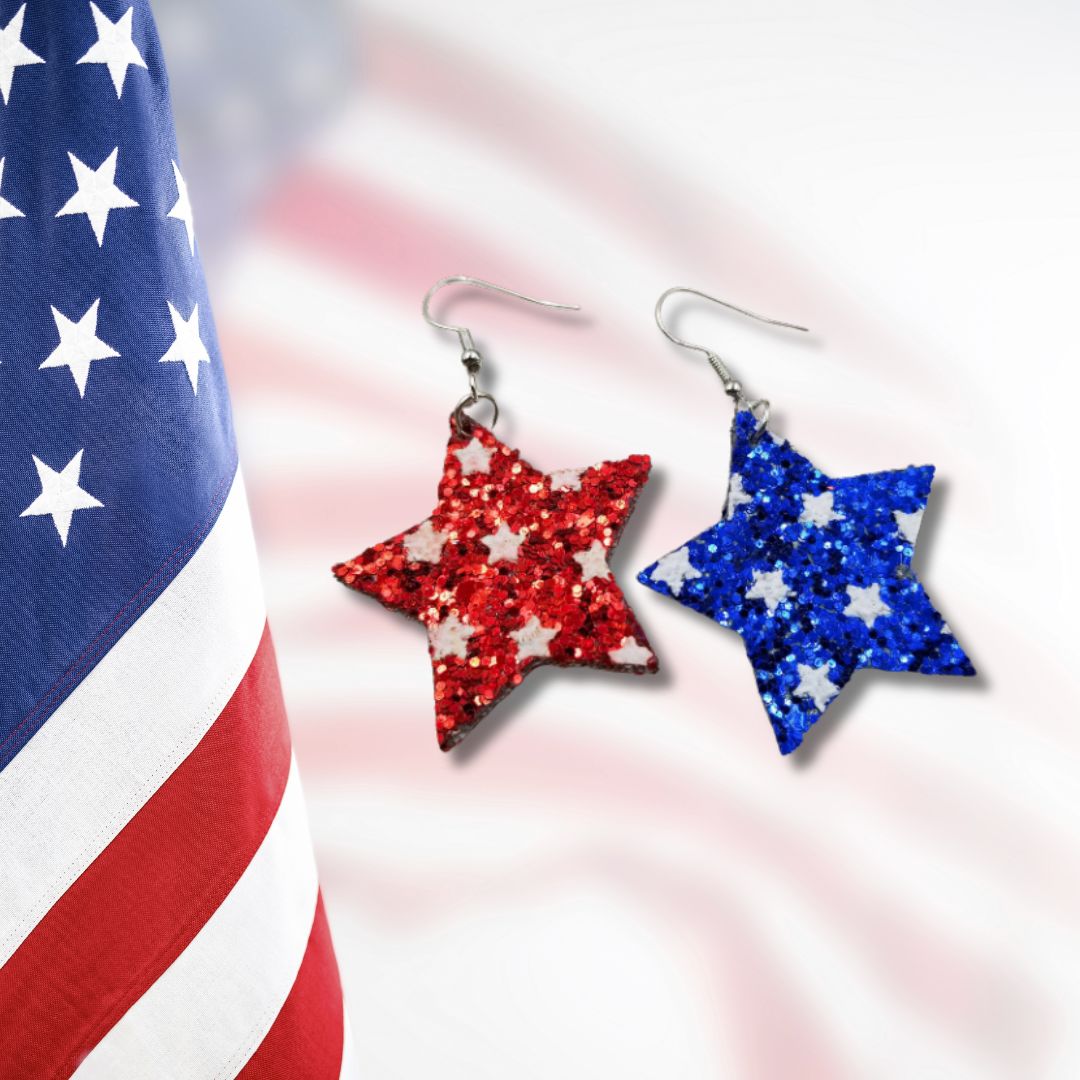 4th of July Shine Star Earrings