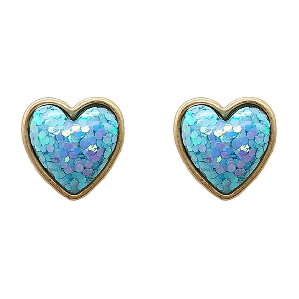 Heart Stone Stud Earrings