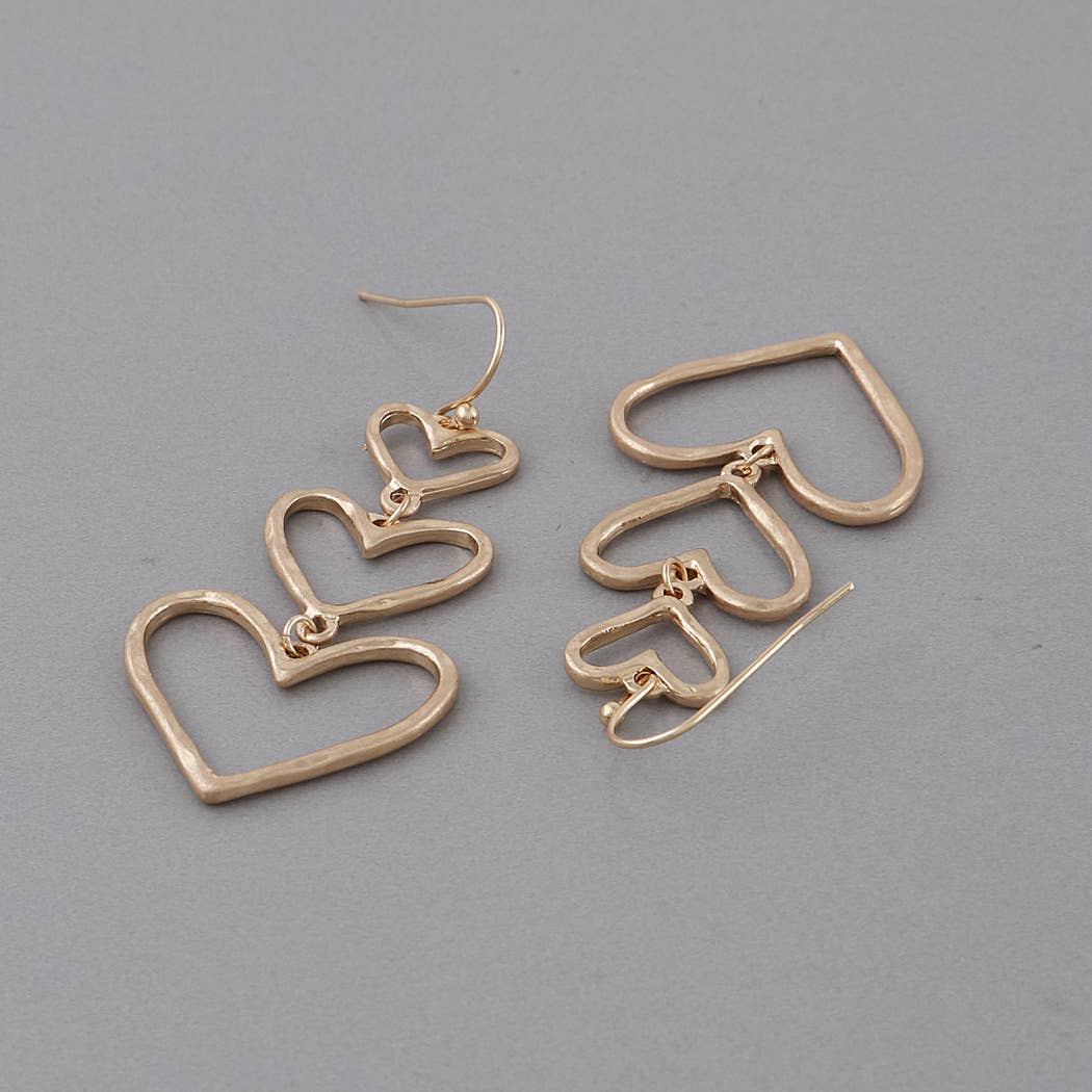 Golden Chain Heart Earrings