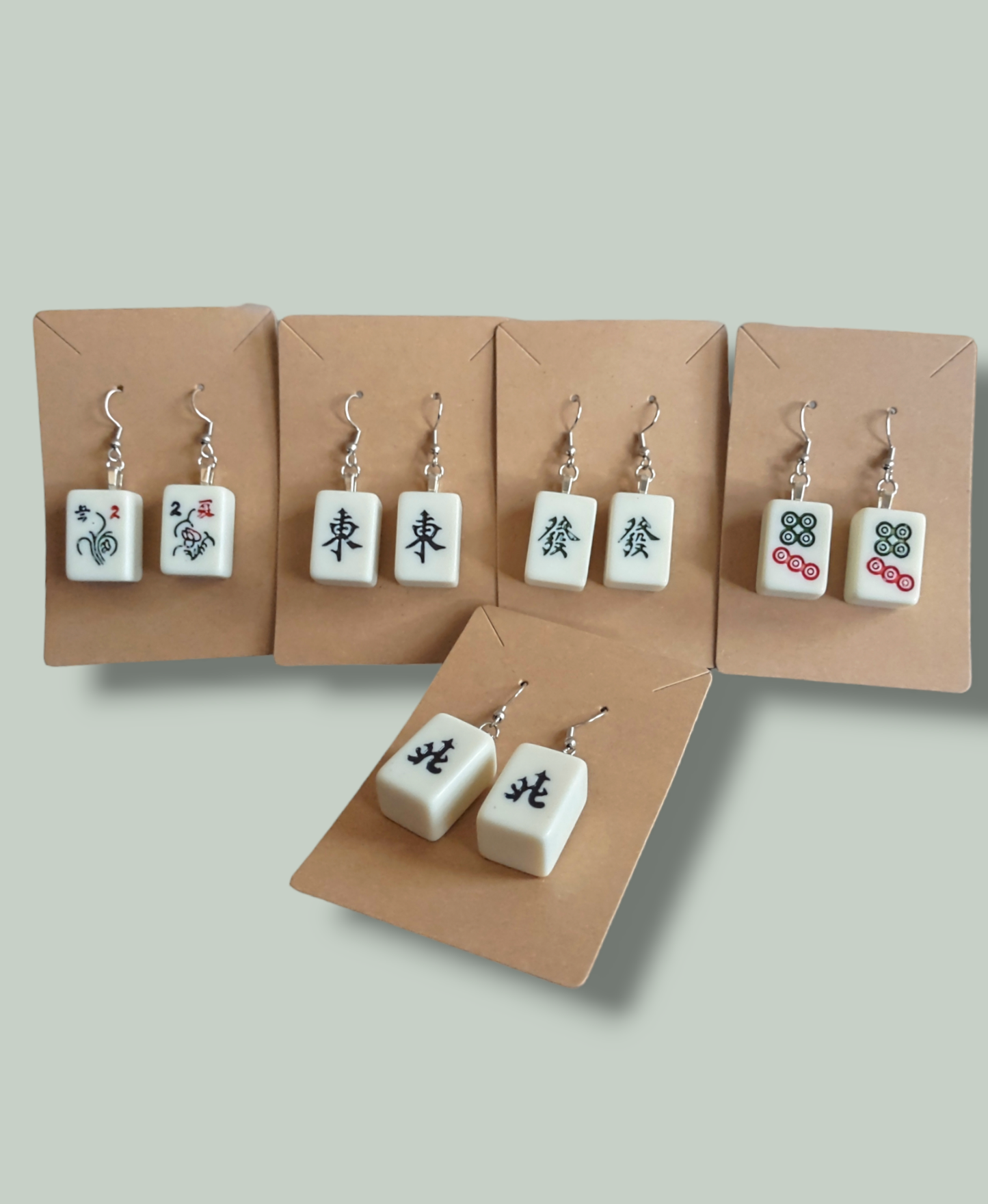 Mahjong Tile Earrings