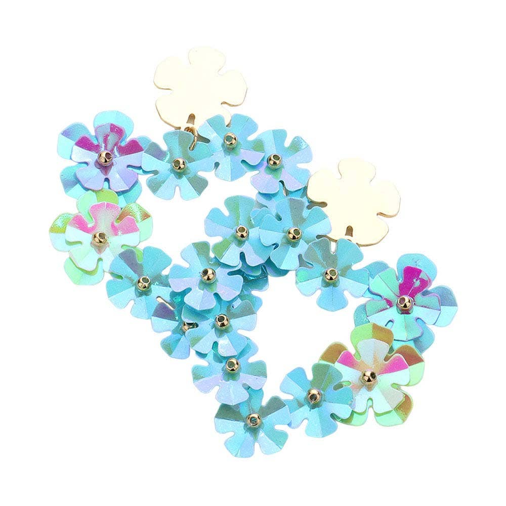 Flower Cluster Heart Earrings