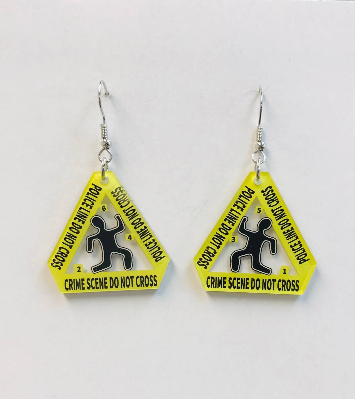 Crime Scene Triangle Earrings