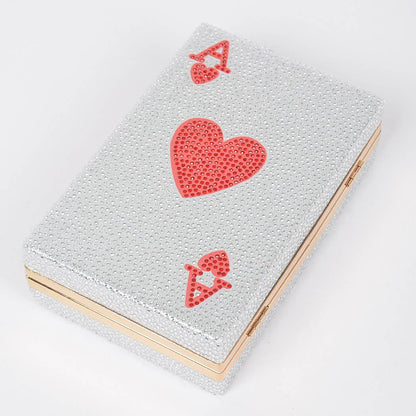 Ace of Hearts Rhinestone Clutch