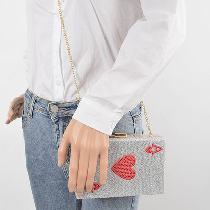 Ace of Hearts Rhinestone Clutch