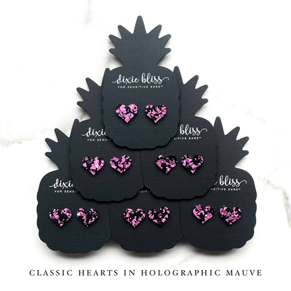 pink confetti stud earrings valentine's day 2