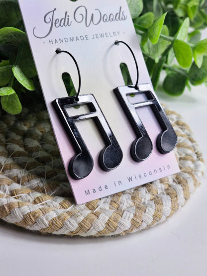 Music Sixteenth Note Earrings Angled