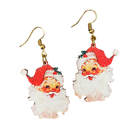 Vintage Santa Earrings