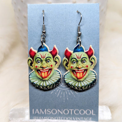 Creepy Circus Clown Earrings