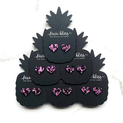 pink confetti stud earrings valentine's day 3