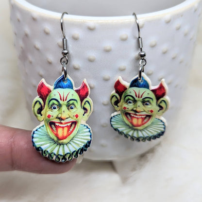 Creepy Circus Clown Earrings