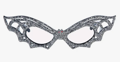 silver rhinestone bat glasses costume